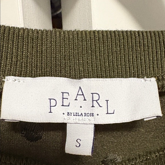 EUC [Pearl by Lela Rose] Poplin Embroidered Sweater Layer Combo Dress Women’s S - Picture 14 of 15